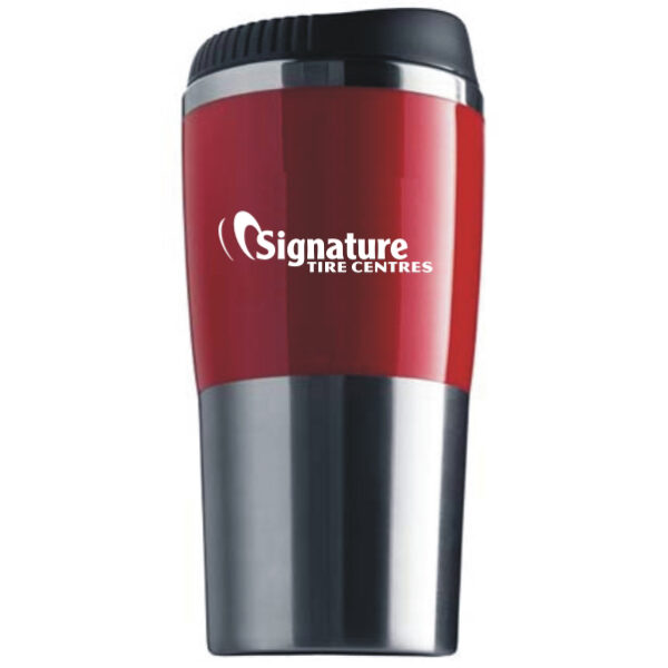 16oz retro stainless steel tumbler. 1 colour logo
